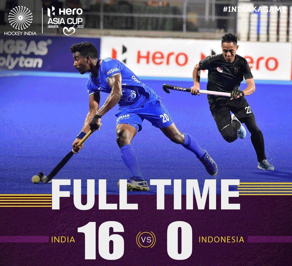 हॉकी में टीम इंडिया: एशिया कप में इंडोनेशिया को 16-0 से हराया, पाकिस्तान को पीछे छोड़कर सुपर-4 के लिए क्वालिफाई किया
